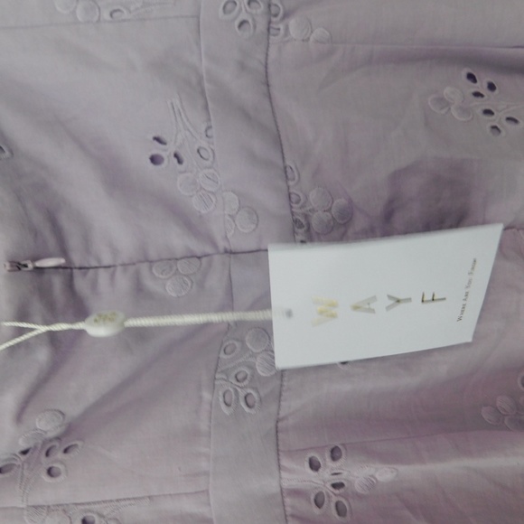 NWT WAYF lilac ruffle eyelet midi dress S - Picture 6 of 6